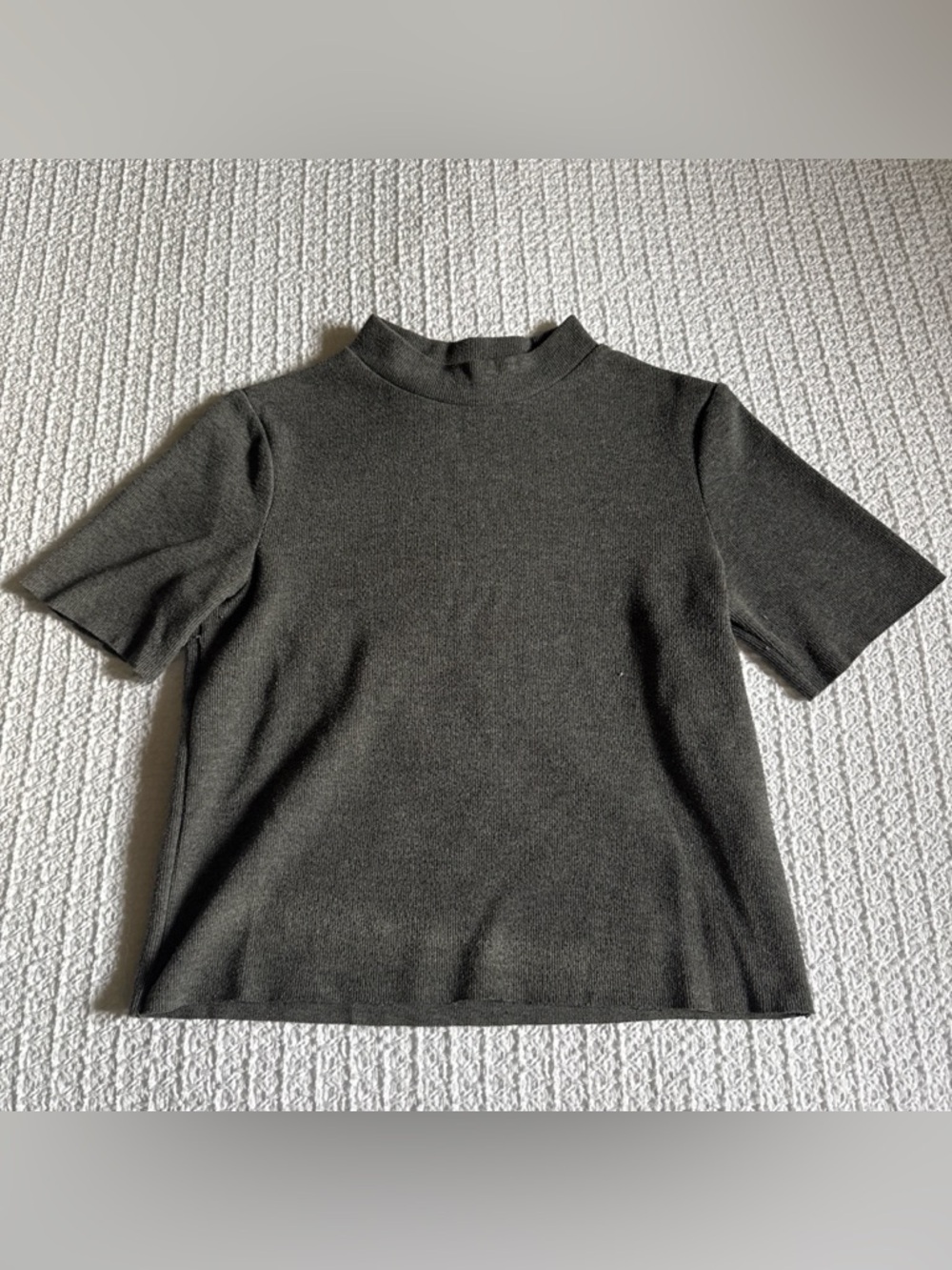 Zara Dark Gray Short Sleeve Knit Top